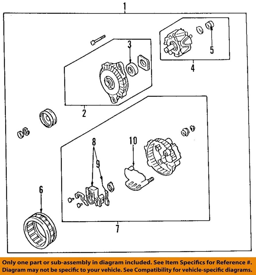 Alternador usado compatible con: Mitsubishi Endeavor 2004 3,8 grado A Foto 3 de 4
