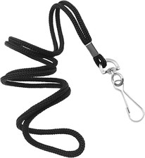 ID Black Lanyards Safety Badge Lanyard 36" with Swivel Hook 100 Pack