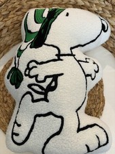 Peanuts Snoopy With Green Hat Sherpa Decorative Winter Christmas NEW