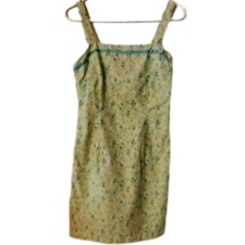 Ann Taylor LOFT Dress Womens 4 Floral Print Empire Waist Yellow Blue 4