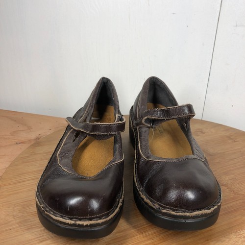 Naot Shoes 40 Womens 9 Mary Jane Wedge Pumps Brown Leather Classic Comfort Clog - Picture 3 of 11
