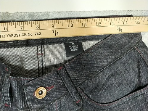 Q by QRUEL Jeans Mens 32x34 Embroidered Straight Dark Wash Denim Gray VTG NWT - Foto 8 di 12