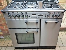 RANGEMASTER PROFESSIONAL 90cm DUAL FUEL COOKER SILVER *HOOD.  LPG GAS. DELIVER