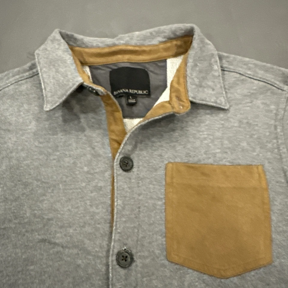 Chaqueta Banana Republic Heritage Country Camisa Abotonada Para Hombres L Marrón Parche en el Codo Foto 2 de 4