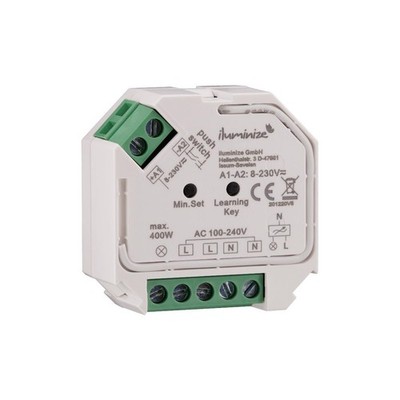 Funk Schalt-Aktor Mini für Taster, 200W/400W für 230V Lampen die per Phasenabsch