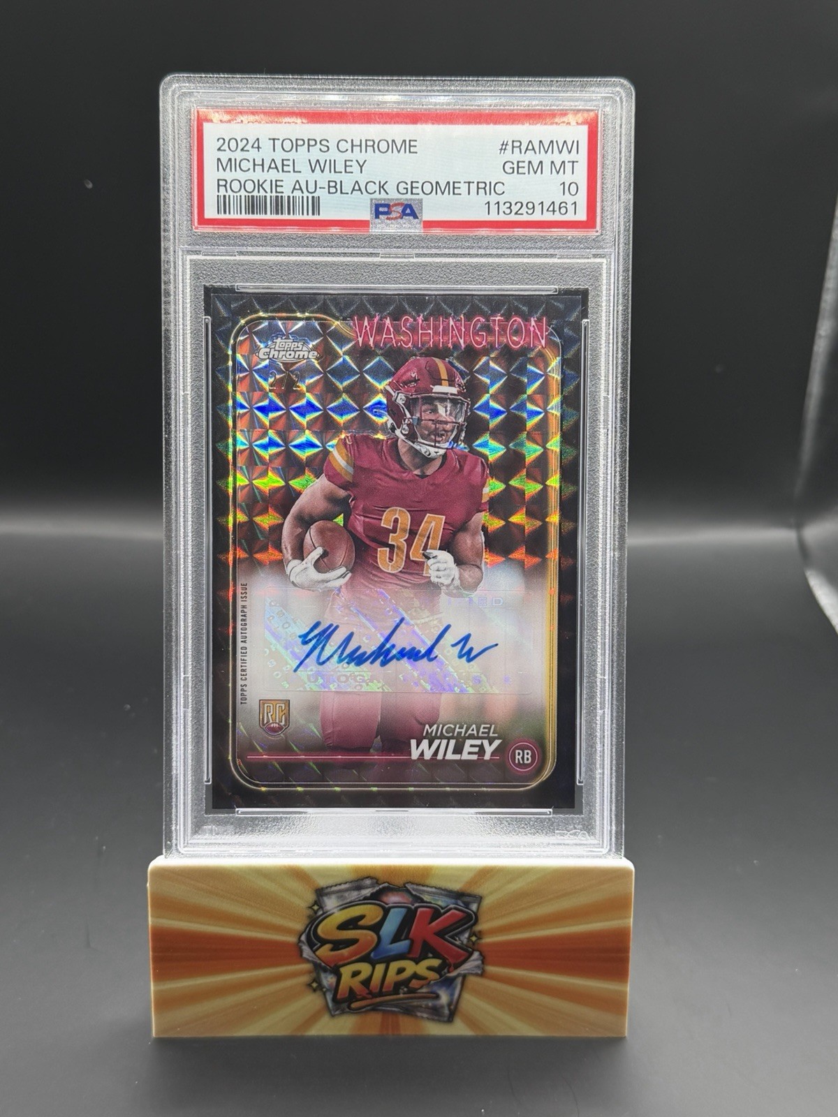 2024 Topps Chrome Michael Wiley RC Auto Black Geometric 2/2 PSA 10 GEM MT Rookie