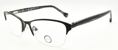 Aura Eyewear Iris BLK Women's Eyeglasses Frames Half-rim 52-17-135 Black