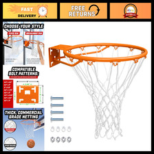 18" Steel Basketball Rim - Fixed or Breakaway Options - Replacement & Garage Mou