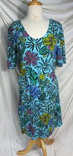 Fresh Produce Bright Floral Cotton Stretch Beach Sun Dress XL  Made USA