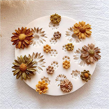 Daisy Small Flower Polymer Clay Molds - 13 Cavity Miniature Clay Molds for Jewel