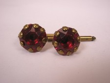 SINGLES 2 7/16" Red Faux Rhinestone Vintage Formal Tuxedo Prom Shirt Stud f32