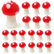 Honbay 20PCS Mushroom Lampwork Beads Glass Spacer Loose Beads for Jewelry Mak...