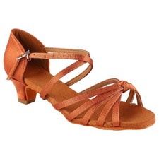 .Soft Comfortable Latin Shoes Fashion Dance Shoe For Children Girl Brown 35 ZMS