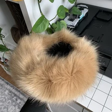 Russian Bubushka Fur Fox Hat