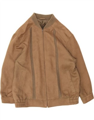 VINTAGE Mens Bomber Jacket UK 38 Medium Brown BY02