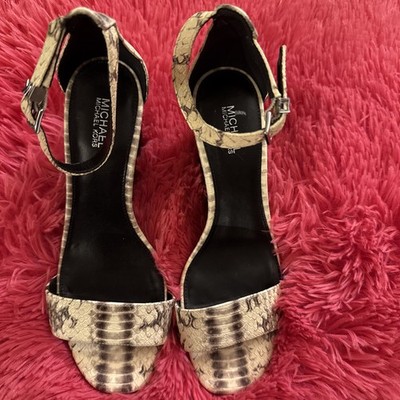 Michael Kors New Fiona Crocodile Wedge Sandals Size 7.5