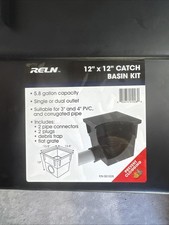 NEW RELN 12" x 12" Catch Basin Kit, 5.8 Gal Capacity, Fits 3" or 4" Sewer/Drain