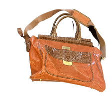 Samantha Brown Overnight Bag Orange Croc 22 C...