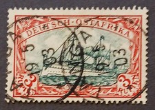 Dt. Kolonie Deutsch-Ostafrika MiNr. 21 b gestempelt und tadellos, sign. (A 245)