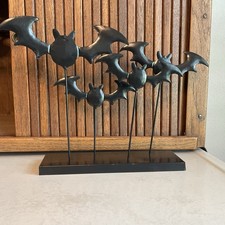 Halloween Bat Table Decor Metal Black It?s Batty!