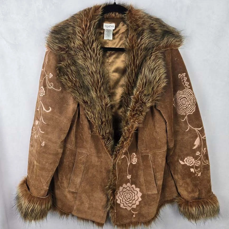 Floral Coats, Jackets & Vests Suede Outer Shell for Women for sale