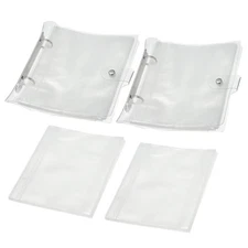 2 Pcs 100 Pockets Sparkle Photo Album 50 Pages 4x6" Sleeves Clear