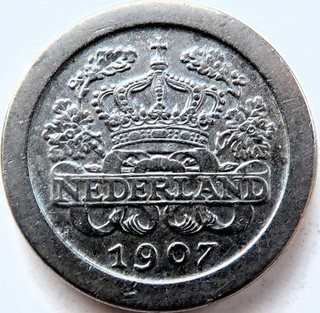 Ronde Nikkelen Stuiver 1907