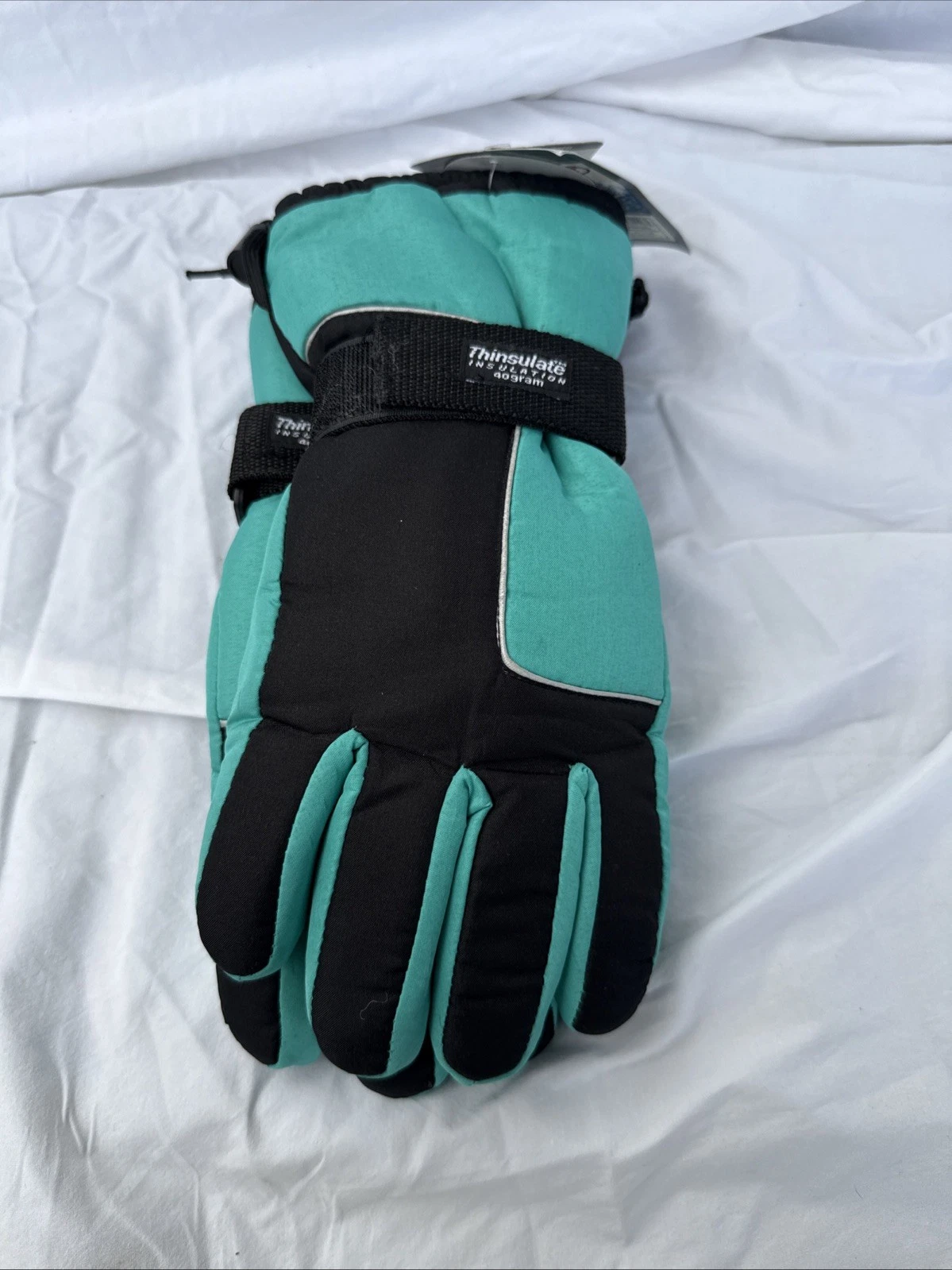 Youth Ski Gloves Artic Knit One Size Thinsulate Adjustable Cuff Waterproof