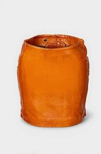 Lederrock aus ECHT-Leder als Minirock in cognac Used Look