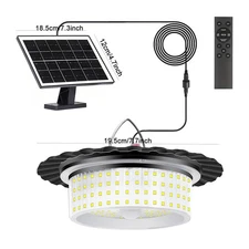 Solar Pendant Light Outdoor&Indoor Hanging Light Waterproof for Barn Shed Garden