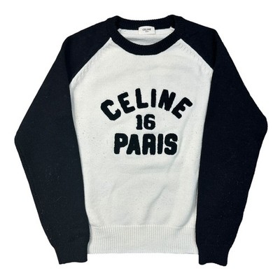 Celine Paris 16 Knit Jumper Sweater Black White Womens Large