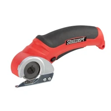 Stalwart 4V Rotary Cordless Electric Scissors, Fabric, Cardboard Cutter, Red