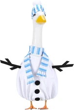 Christmas Snowman Porch Goose Outfits for 23 Inch Lawn Statue, Winter Costume fo