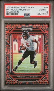 2023 PRIZM DRAFT PICKS PATRICK MAHOMES SNAKESKIN #81 PSA 10