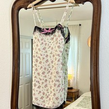 Floral Lace Trim Slip Dress