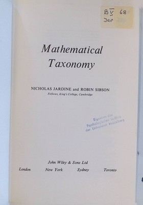 Mathematical Taxonomy Probability & Mathematical Statistics S. Jardine, Nicholas