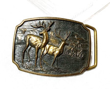 Buck Deer Belt Buckle Men's BTS Solid Brass Detailed