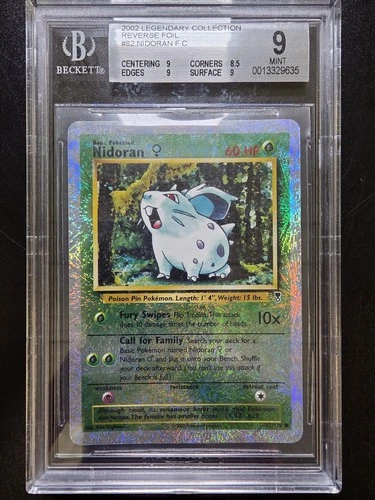 BGS 9 Nidoran Reverse Holo 82/110 - 2002 Legendary Collection Pokemon Card
