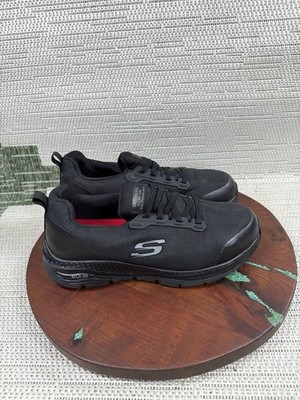 Skechers Shoes Womens Size 9.5 Leslie Arch Fit Alloy Toe Work Black MaxTRAX
