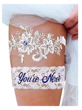 Wedding Bridal Garter Set Lace Crystal Garter Set Flower Garters Belt for Bri...