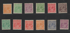 Australia KGV King George V Heads 12 Mint Stamps &frac12;d-4d Shades SG 94/104 Types