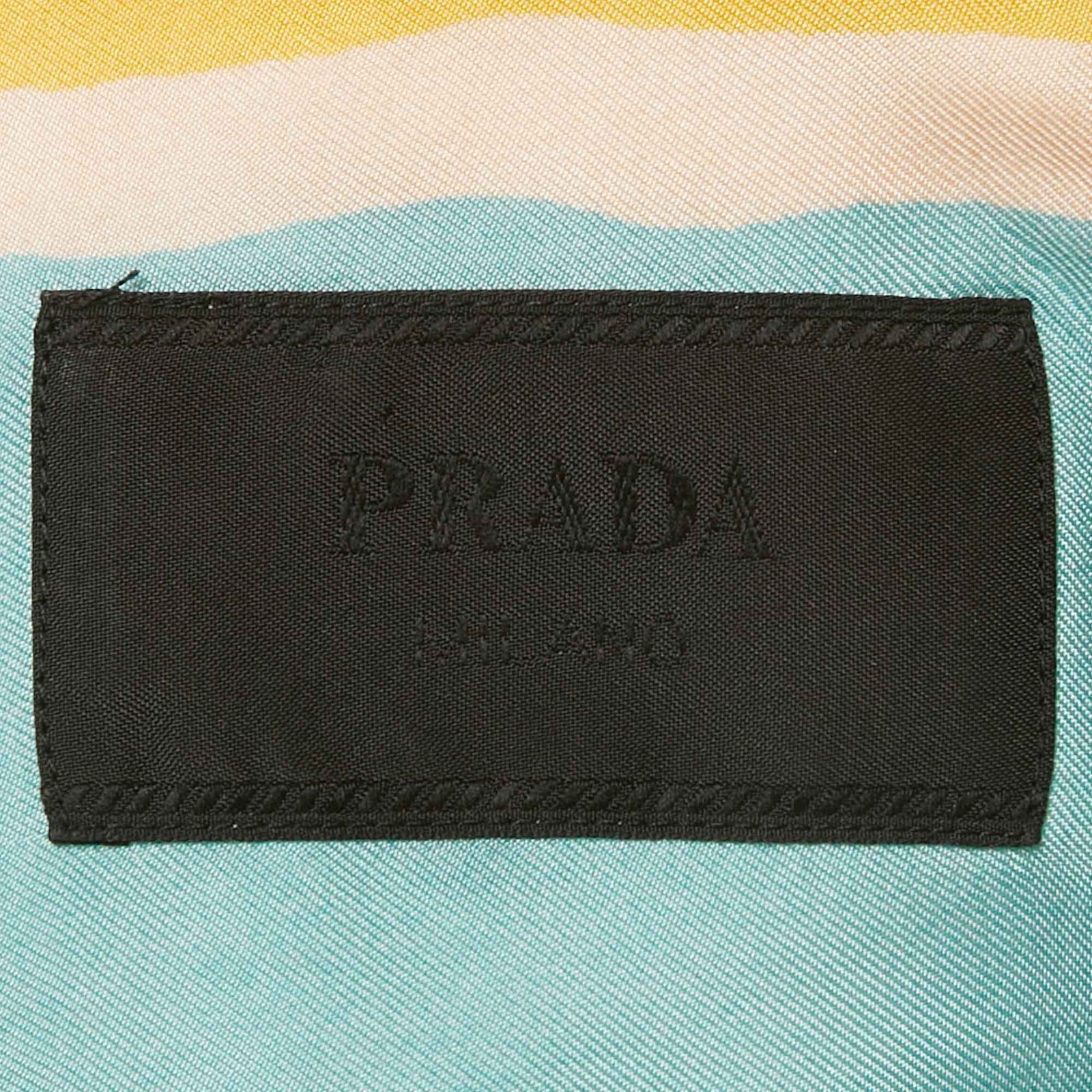 Prada Multicolor Striped Silk Bowling Shirt S thumbnail 5