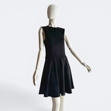 McQ Alexander McQueen Black Sleeveless Fit & Flare Dress Size M Stretch
