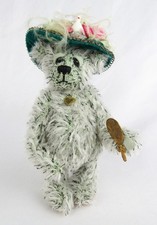 World of Miniature Bears 2000 Martha Jointed Mohair Lady Bear with Bird in Hat
