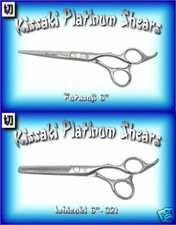 Kissaki 6.0" Hair Cutting Shears  32 tooth Thinning Shears Satin Finished Combo