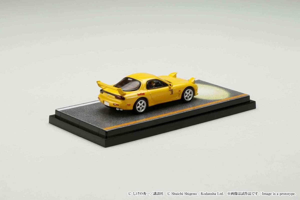 HJ64 1/64 MAZDA RX-7(FD3S)RED SUNS/INITIAL D w/Driver Figure