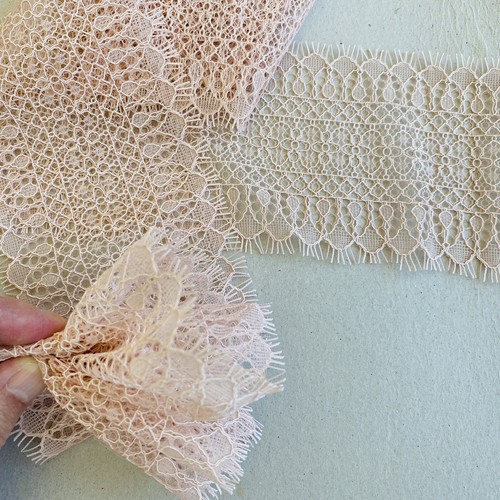 Blush Pink Embroidery Eyelash Lace Trim for Sewing/ Bridal/Crafts/3.5” Wide - Picture 8 of 18