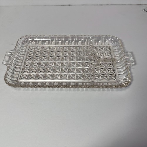 6 Mid Century Anchor Hocking Serva Snack Glass 3 Section Luncheon Tray Plates - Picture 4 of 10