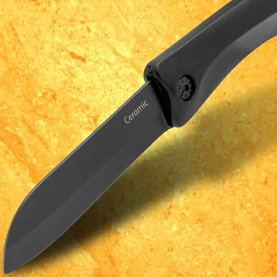 Paquete de dos navajas de bolsillo de hoja de cerámica | mango de TPU | 7 2/5" de longitud total Foto 3 de 4