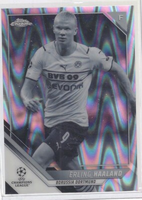ERLING HAALAND 2022-23 TOPPS CHROME BLACK AND WHITE RAY WAVE